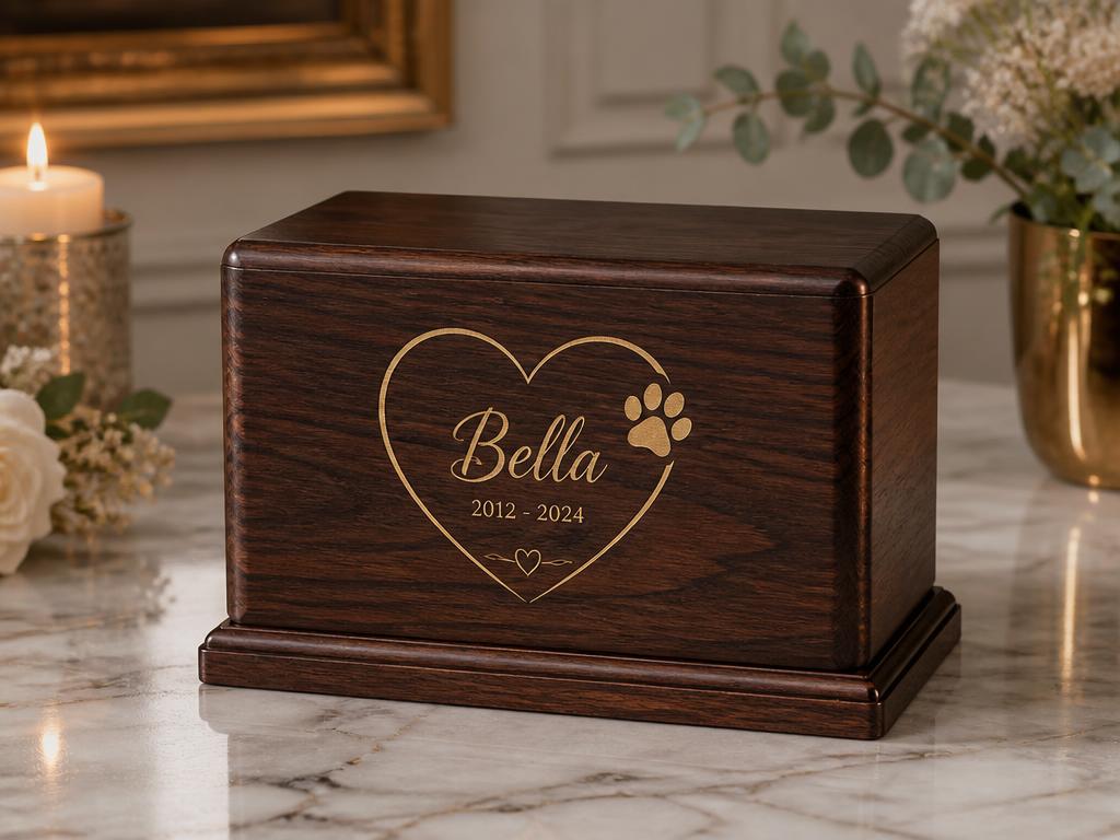 Urna em madeira nobre personalizada